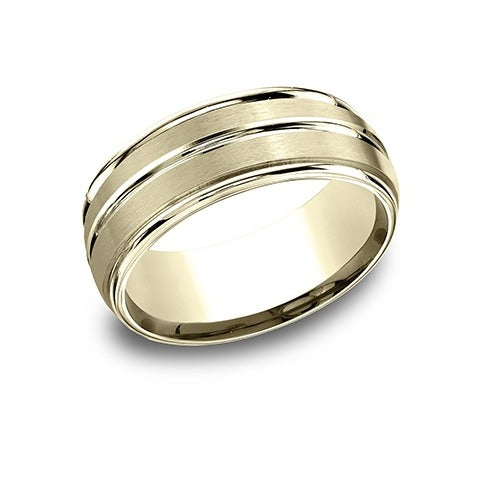 High Polish Edge Satin Band with Center Cut