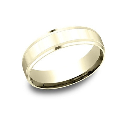 Drop Bevel Band with High Polish Center