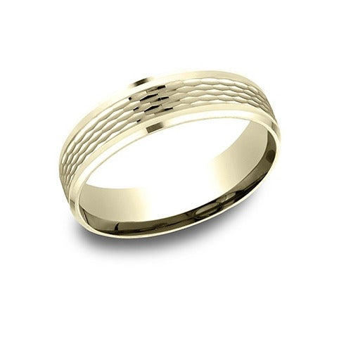Drop Bevel Band with High Polish Mesh Center