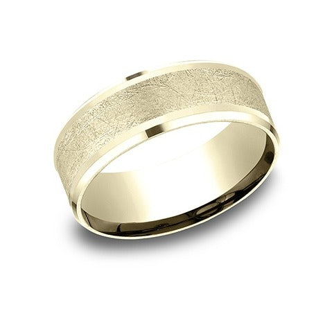 Drop Bevel Band with Swirl Center