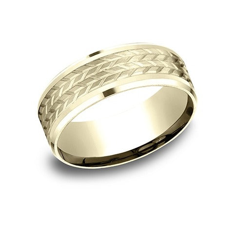 Beveled Edge Band with Tire Tread Center