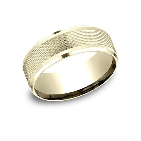 Drop Bevel Band with Satin Mesh Center