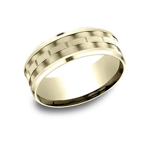 Drop Bevel Band with Raised Link Center