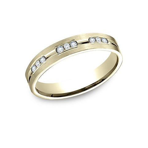Flat Satin Diamond Band with Center Cut
