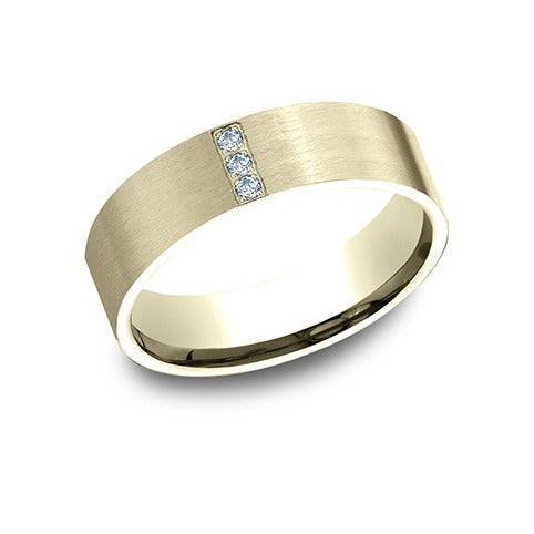 Flat Satin Diamond Band