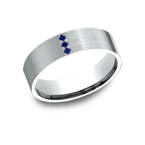 Flat Satin Sapphire Band