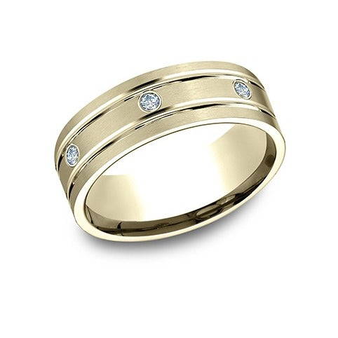 Flat Satin Diamond Band
