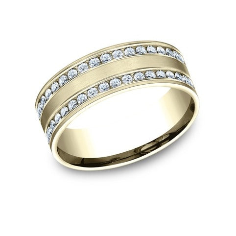 Flat Satin Diamond Band