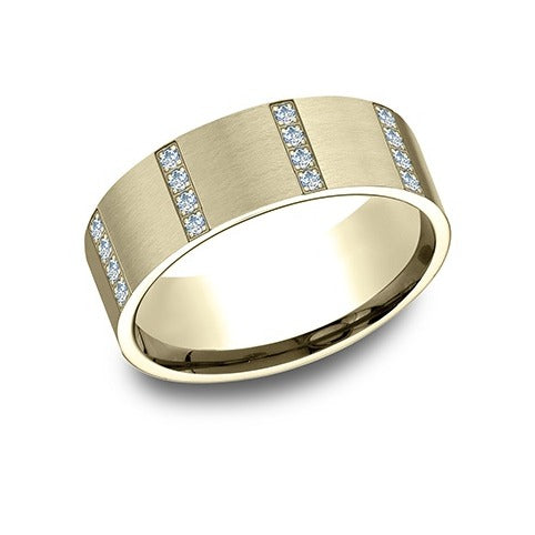 Flat Satin Diamond Band