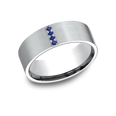 Flat Satin Sapphire Band