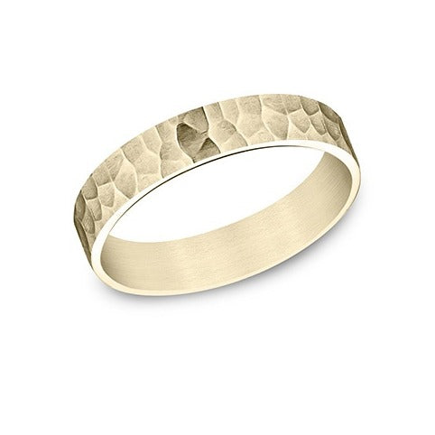 Flat Comfort Fit Hammered Band