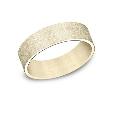 Flat Comfort Fit Sand Blast Band