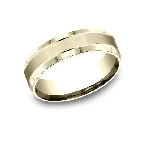 Beveled Edge Outer Cuts Band with Satin Center