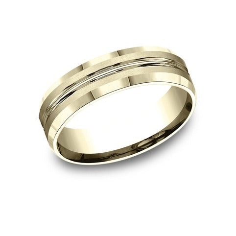 Beveled Edge Satin Band with Concave Center Cut
