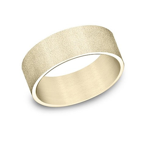 Flat Comfort Fit Sand Blast Band