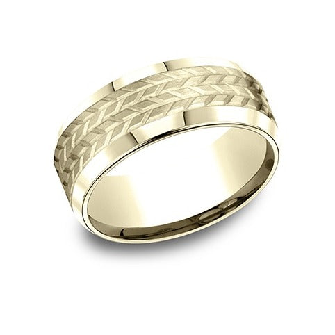 Beveled Edge Band with Tire Tread Center