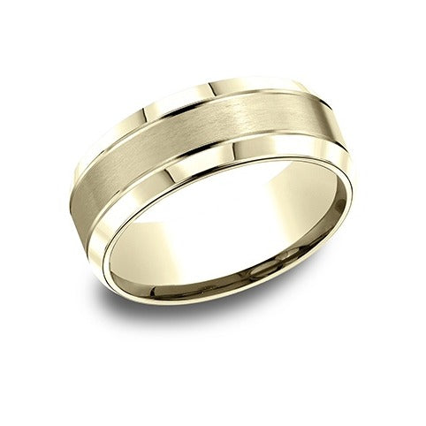 High Polish Beveled Edge Band with Satin Center