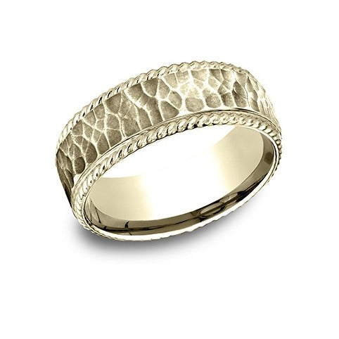 Rope Edge Band with Hammered Center