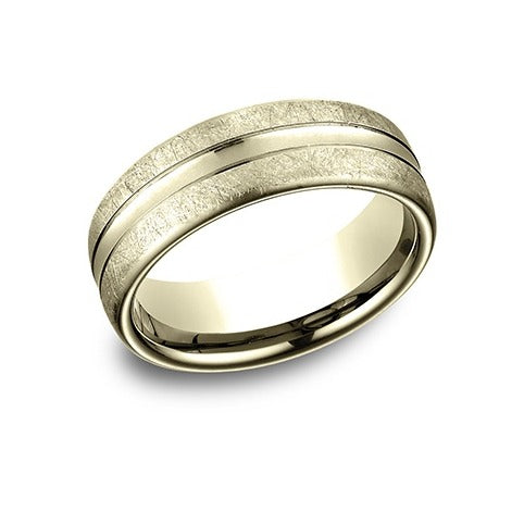 Ring Swirle Band with Center Convex Cut