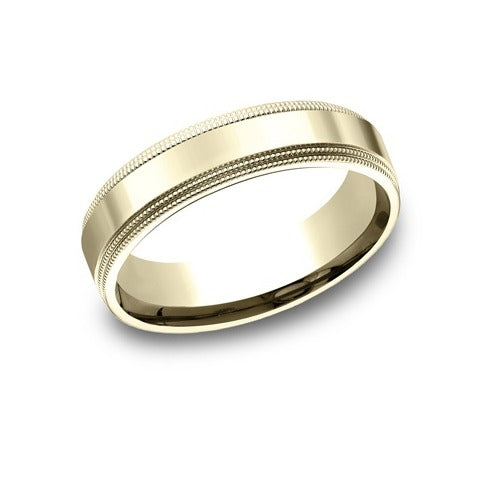 Flat Comfort Fit Double Milgrain Band