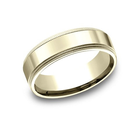 Flat Comfort Fit Double Milgrain Band