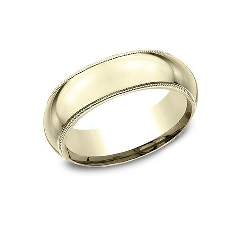 High Dome Comfort Fit Milgrain Band