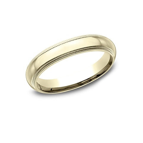 High Dome Comfort Fit Double Milgrain Band