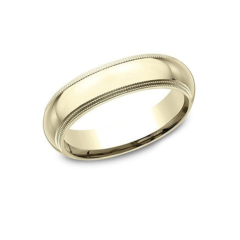 High Dome Comfort Fit Double Milgrain Band