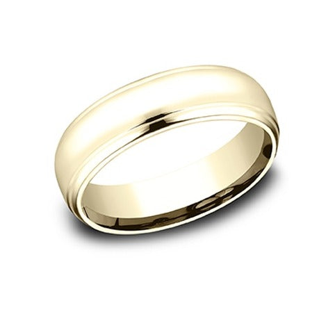 Light Comfort Fit Drop Edg Band with High Polish Center