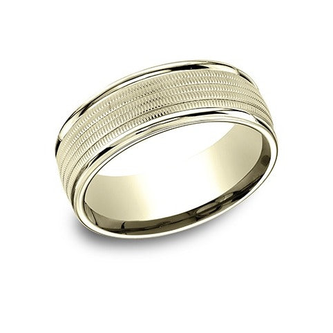Round Edge Band with Milgrain Center