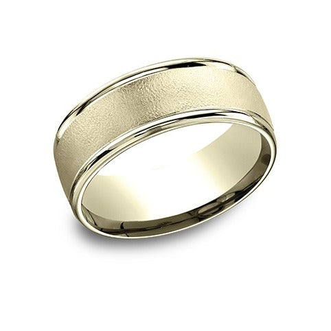 High Polish RE Band with Wire Brush Center