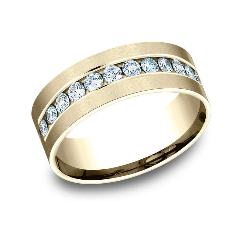 Flat Satin Diamond Band
