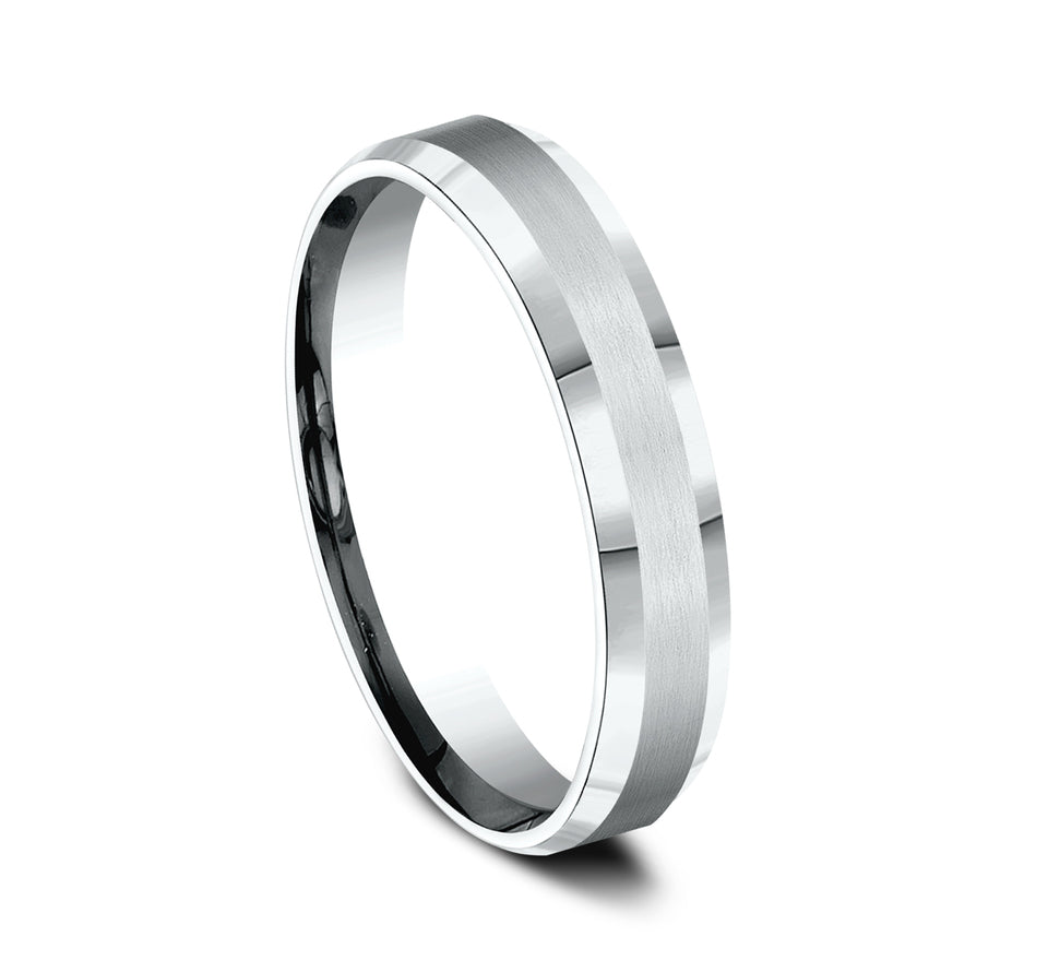 High Polish Beveled Edge Band with Satin Center