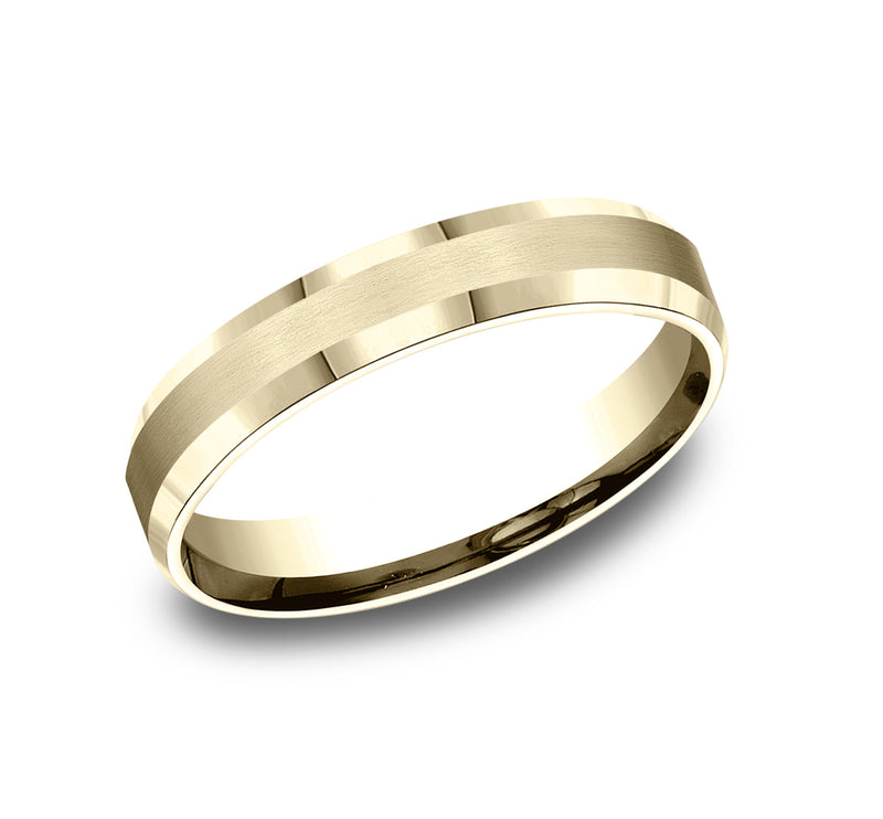 High Polish Beveled Edge Band with Satin Center