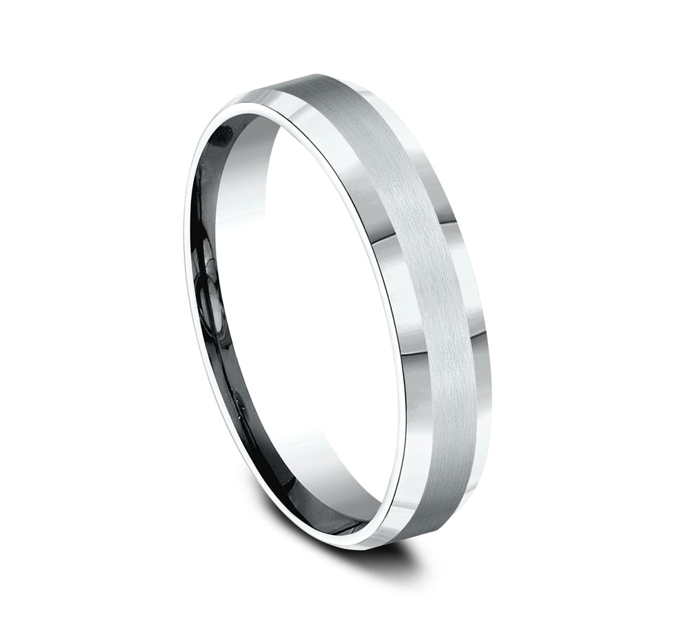 High Polish Beveled Edge Band with Satin Center