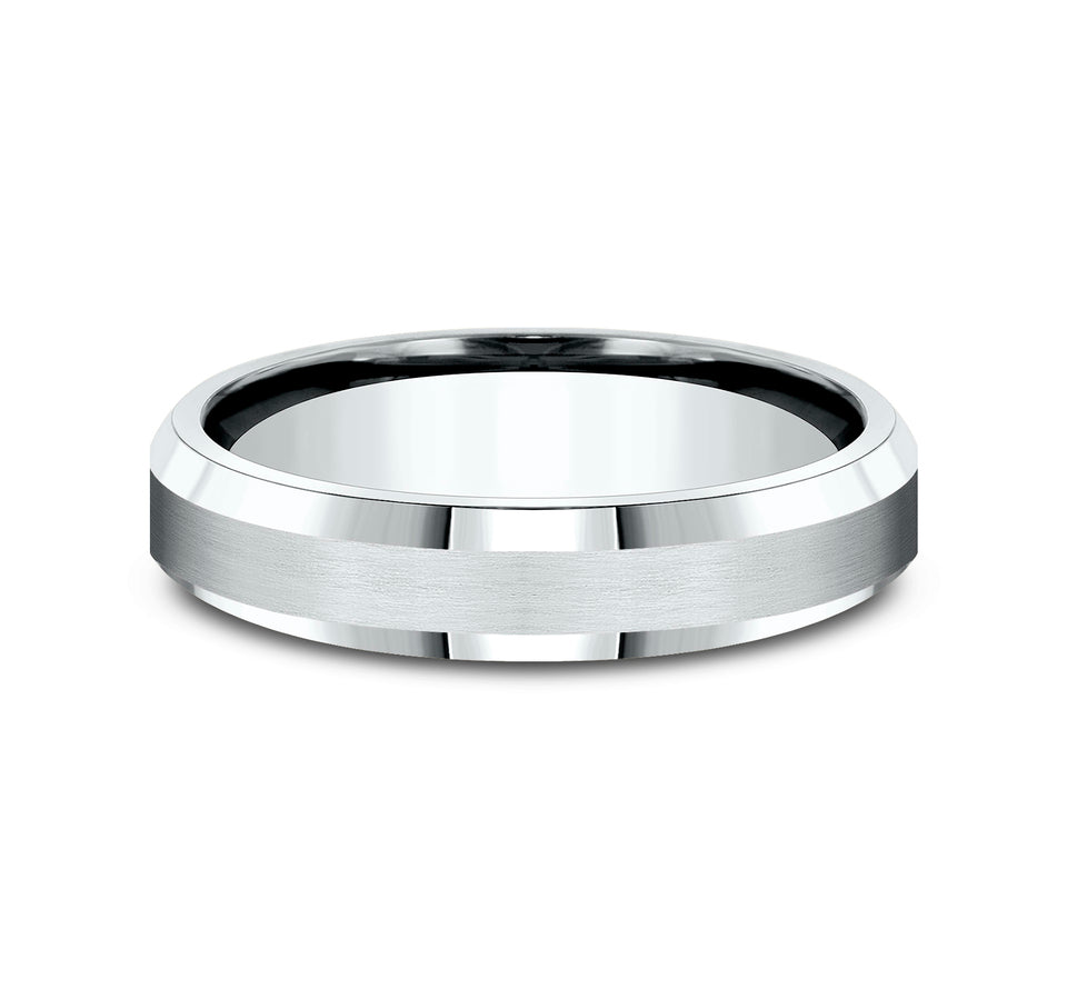 High Polish Beveled Edge Band with Satin Center