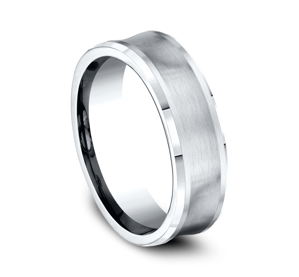 Satin Concave Beveled Edge Band