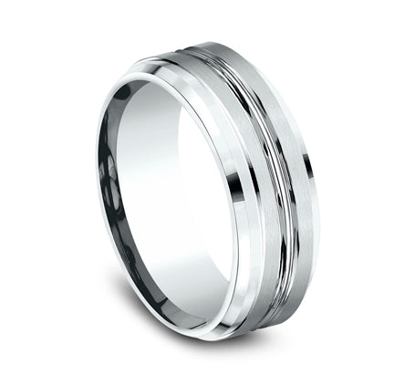 Drop Bevel Satin Band with Concave Center Cut