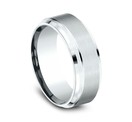 Drop Bevel Band with Satin Center