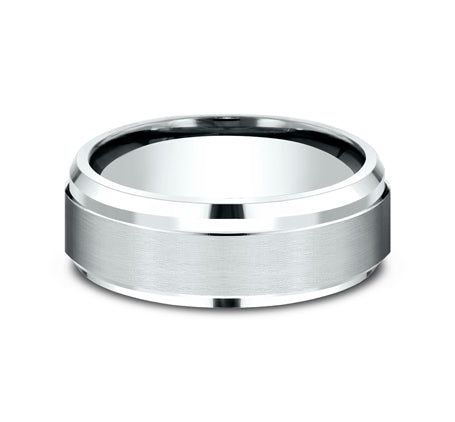 Drop Bevel Band with Satin Center