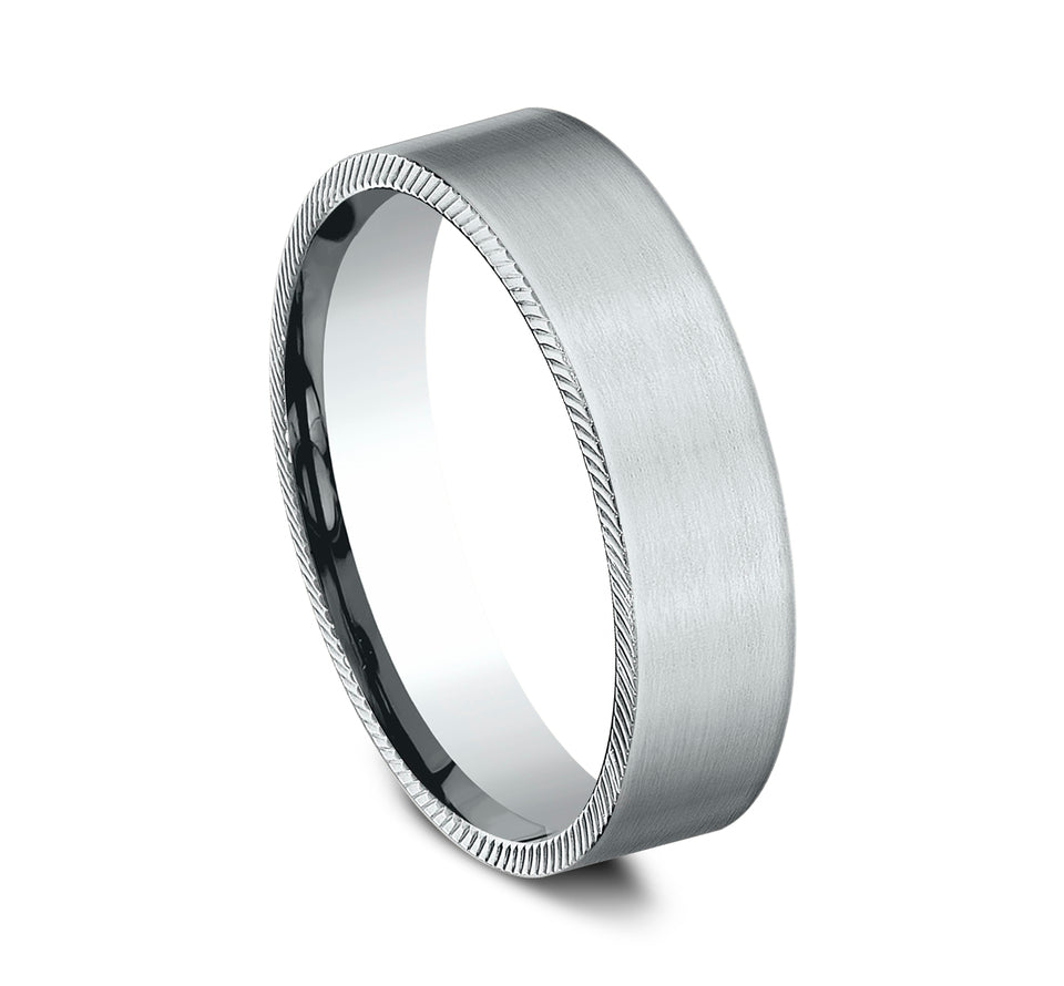 Cross Edge Cut Band with Satin Center
