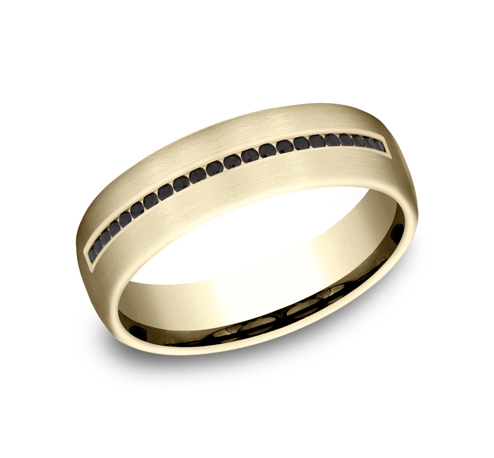 Satin Channel Black Diamond Band