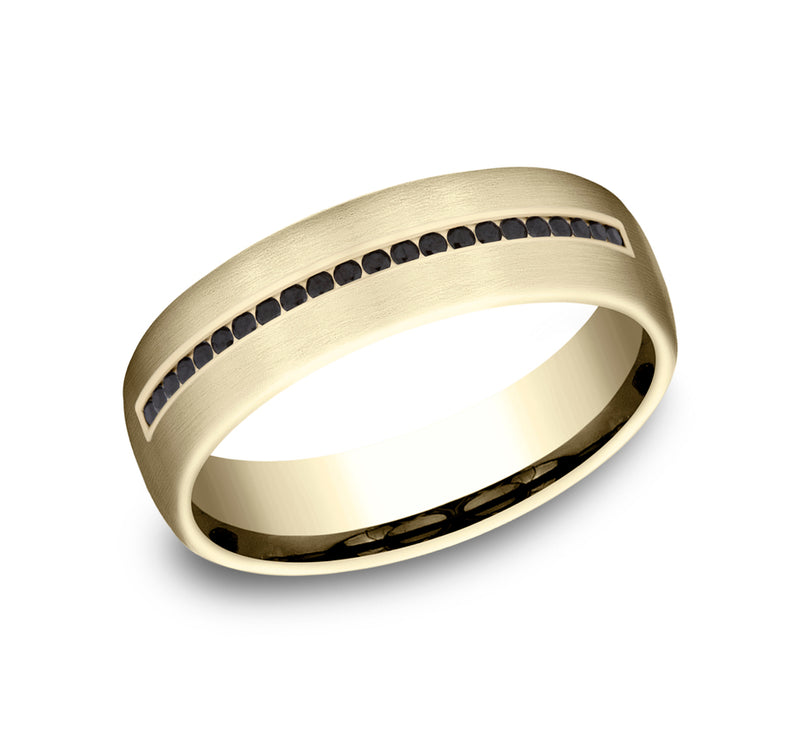 Satin Channel Black Diamond Band