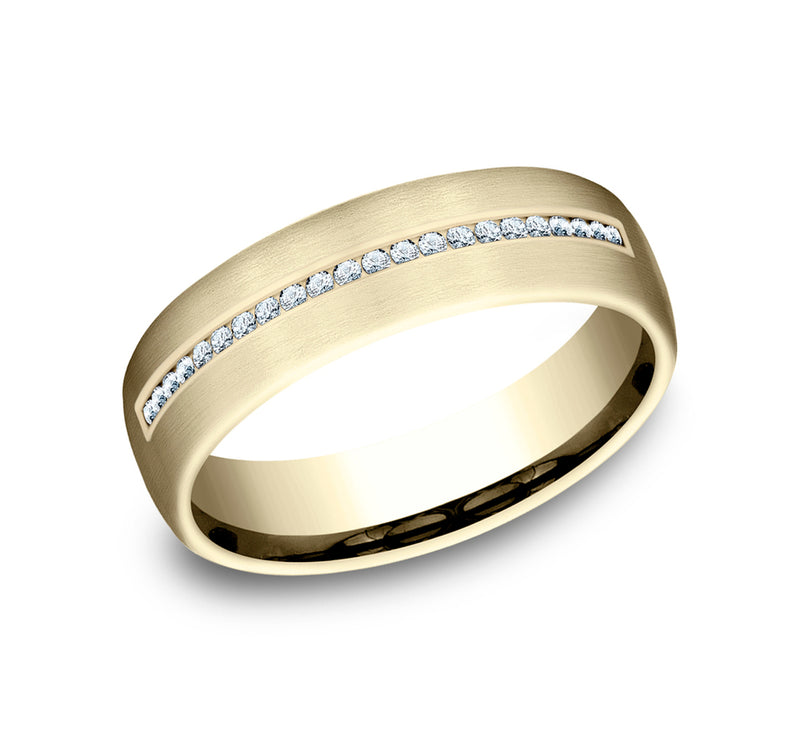 Satin Channel Diamond Band