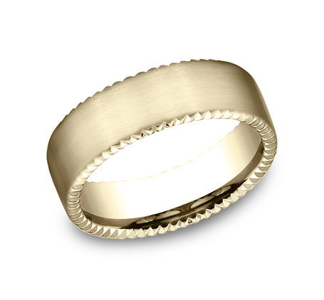 Fluted Face Band with Satin Center