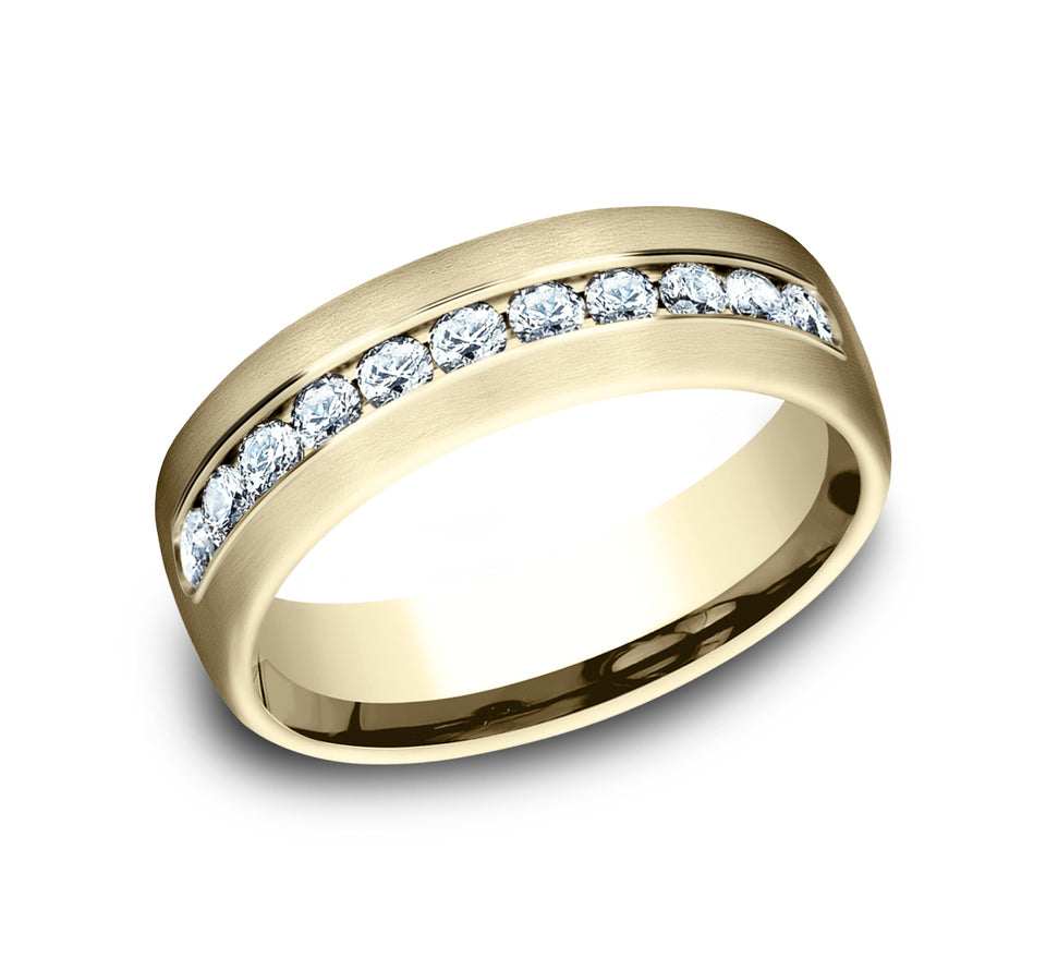 Satin Channel Diamond Band