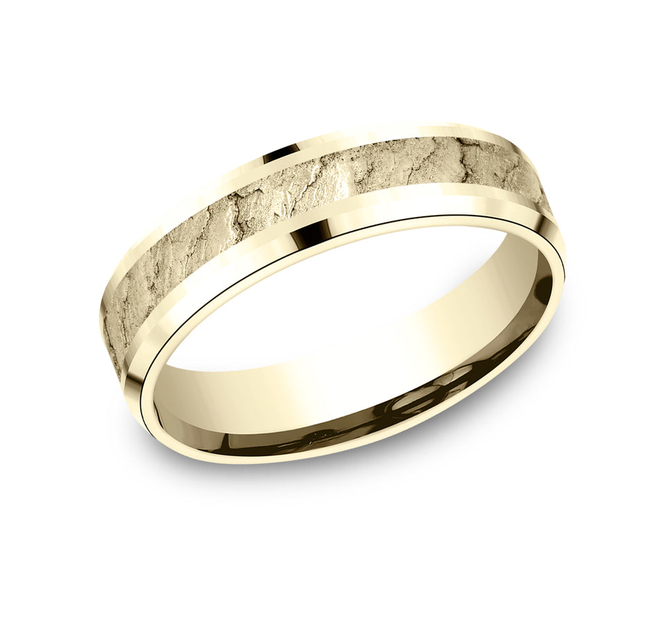 Drop Bevel Band with Lava Rock Center