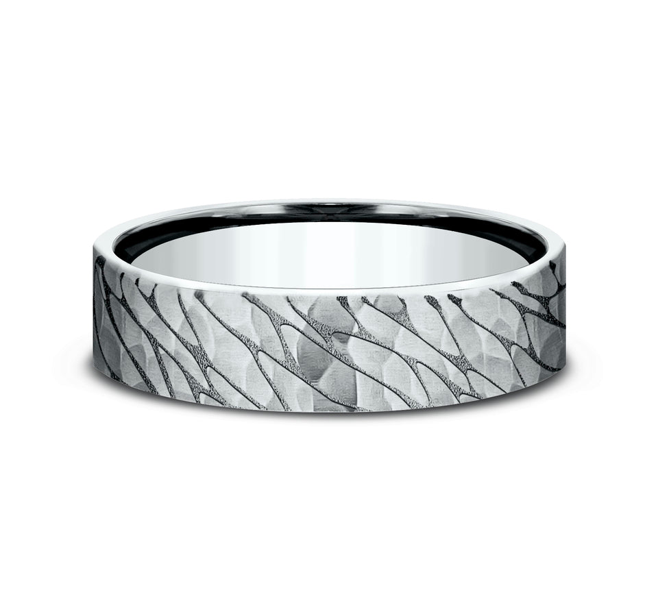 Flat Pebble Hammered Band