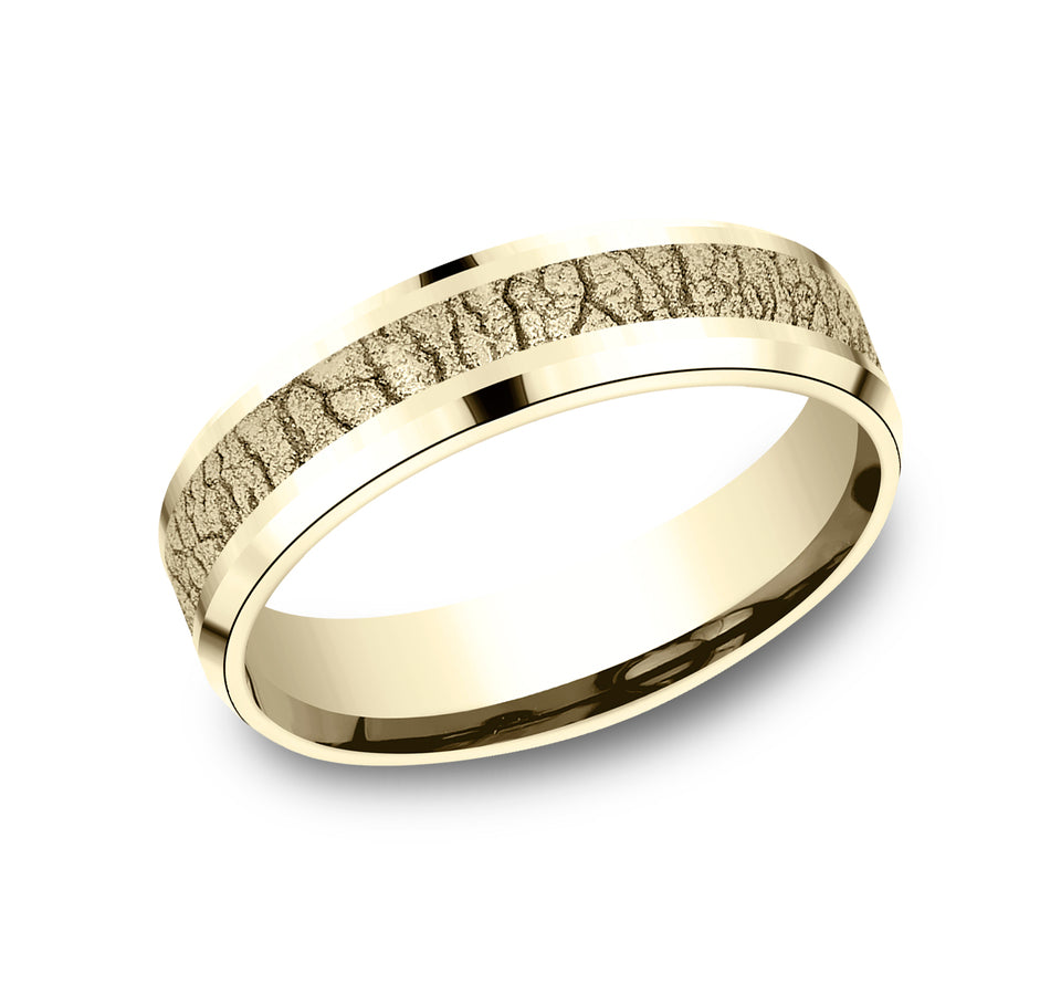 Drop Bevel Band with BP Large Bark Center