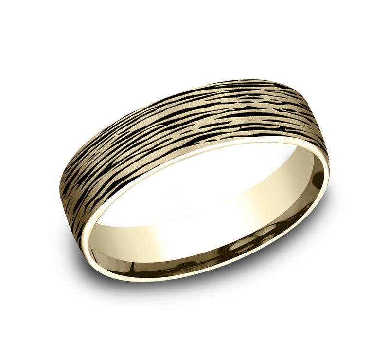 Black Plated Tree Bark Thin Band